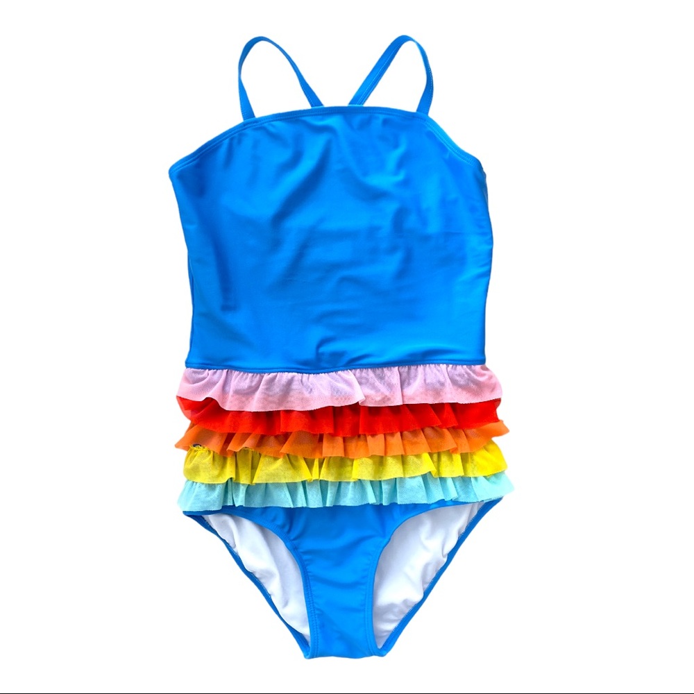 Hanna Andersson 🌈 ruffle swimsuit, 150 (12)